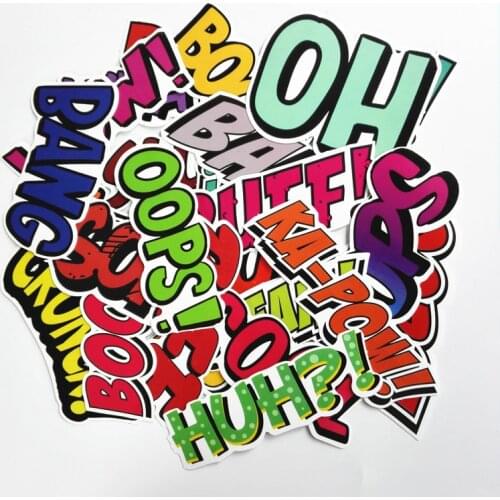 TD ZW 25pcs/lot English Manga Stickers For Skateboard Laptop Luggage Fridge Phone Toy Styling Home Doodle DIY Sticker