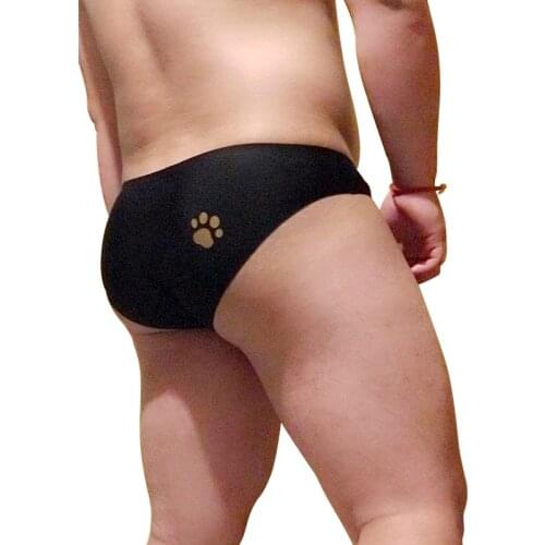 Gold Bear Claw Paw Print One-piece Seamless Underwear Plus Size Men Sexy Briefs Gay Proud Shorts White Black Blue L XL XXL XXXL