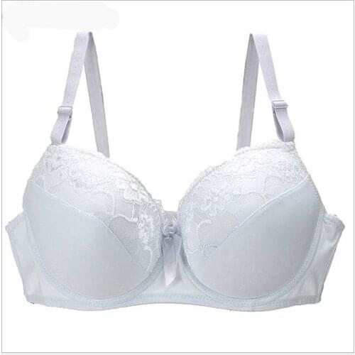 White lace lingerie bra Plus size 38-46 solid C D E cup bras for women Ladi sexy push up bralette t-shirt bra bhs B7