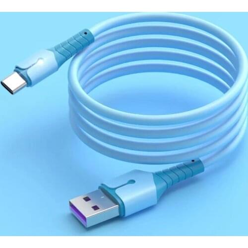 LIQUID SILICONE WITH LIGHT CABLE FOR ANDROID IIPHONE TYPE-C HUAWEI 5A FAST CHARING CABLE