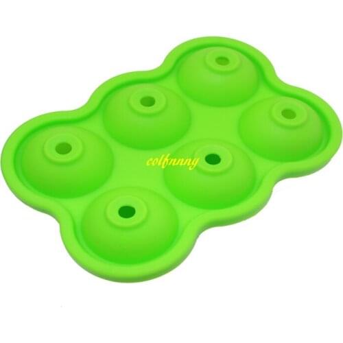 200pcs/lot Fast shipping New 6 Holes Ice Cube Ball Drinking Wine Silicone Ice Ball Mold 6 Ice Balls Mould random color