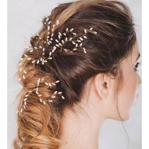 3 Pcs/set Bridal Hairpins Headwear Crystal Hair Clips Wedding Barrette Hair Pearl Hairdressing Accessories Braiding Hair Clips