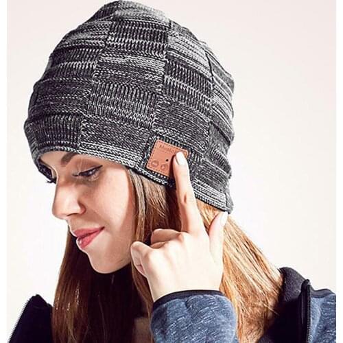 Bluetooth Music Warm Beanie Hat Wireless Cap Headset Headphone Speaker Mic Hat TT@88