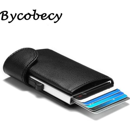 Bycobecy RFID Blocking Card Case Aluminum Box Card Holder ID Case Minimalist 2019 New Pop Up Wallet Protector Safety Purse