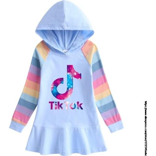 Brand Tik Tok childrens dresses girls long-sleeved princess dress party dresses girls costumes clothes Tik Tok dress