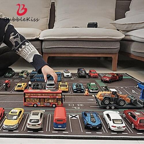 Bubble Kiss City Traffic Road Map Carpet Car Parking Lot Roadmap Traffic Signs Baby Climbing Playing Mat Game Kids Play Game Rug