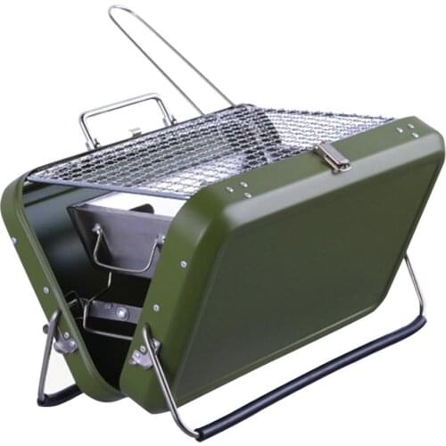Barbecue Grill Luggage Type Box Barbecue Grill Household Carbon Grill Stainless Steel Thicken Charcoal Stove Outdoor Camping