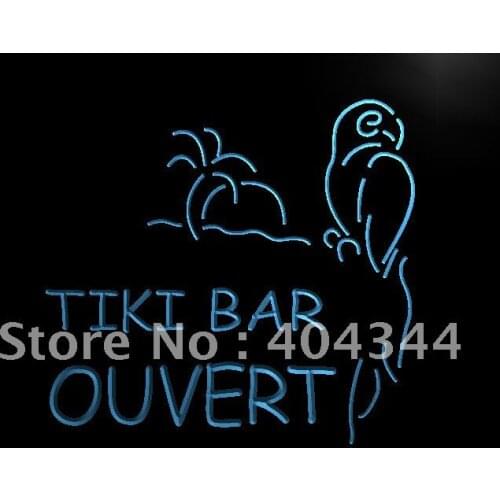 LK177- OUVERT Tiki Bar OPEN Bar Beer LED Neon Light Sign home decor crafts