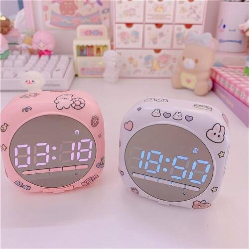 Multifunction Led Light Wireless Bluetooth Alarm Clock Speaker Square Subwoofer Mirror Playback Methods New TF Card Radio