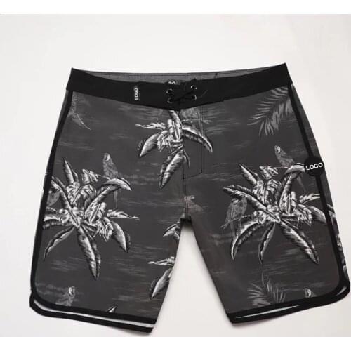 Fashion Printed Mens Surfing Waterproof Quick Dry Phantom Beach Board Shorts 4-way Elastic Bermudas Beach Shorts Men Gym Trunks