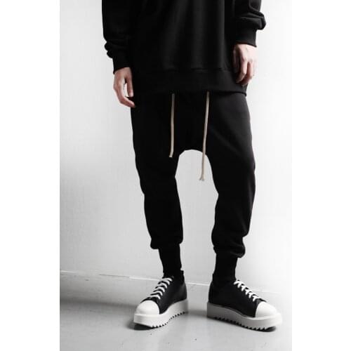 Mens pants new trend large loose training pants low crotch baggy pants casual pants large mens pants