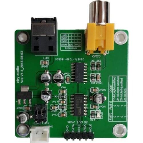 Latest DIR9001 Fiber Coaxial Receiver Module SPDIF To I2S Sample Rate Assembled Board 24Bit 96kHz