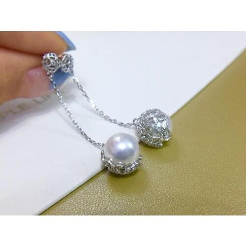 925 Sterling Silver Earrings Findings Base Mountings Jewelry Parts Accessories for Pearls Beads Agate Jade Crystal