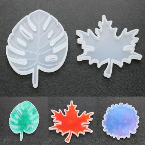 DIY Crystal Epoxy Silicone Mold Leaf Maple Leaf Rhombus Coaster Making Resin Mold High Mirror Surface Handmade Home Furnishing