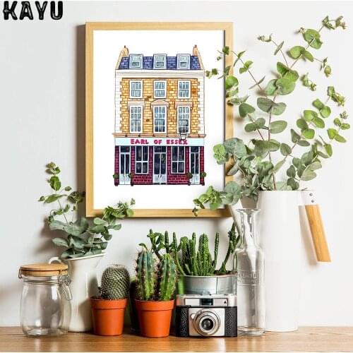 Retro City Bakery Grocery Coffee Shop Room Posters And Prints Nordic Wall Art Canvas Painting Wall Pictures For Living Room Bar