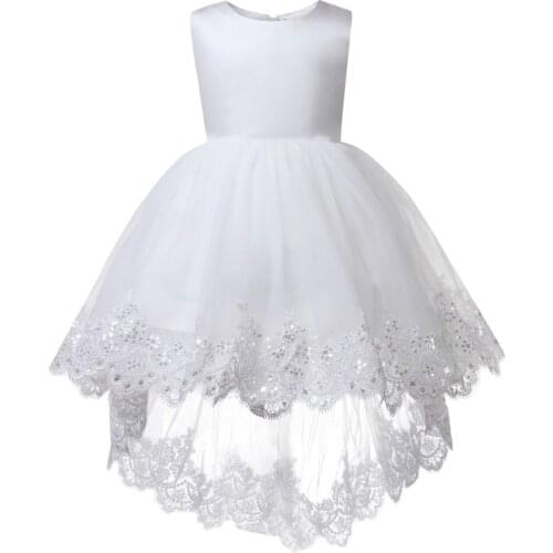 New born Mesh Flower Sequin Lace Baby Girl Dresses Infant Party Gown Birthday Baptism Princess Girl Kids Christening Dress