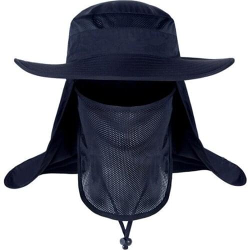 Fishing Hiking Wide Brim Hat Outdoor Sport UV Sun Protection Neck Face Flap Cap