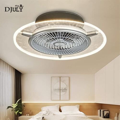 Nordic Stealth fan led Round ceiling lamp for bedroom living room villa home deco kitchen light fixture remote control luminaire