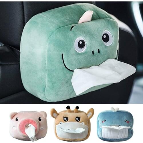 Universal Car Tissue Box Creative Cartoon Cute Tissue Box Paper Holder Car Interior Products Accessories For Home Office Auto