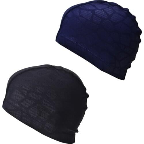 Swimming Waterproof Unisex Premium High-elastic Non-Slip Swim Hat Adult Size N0PC