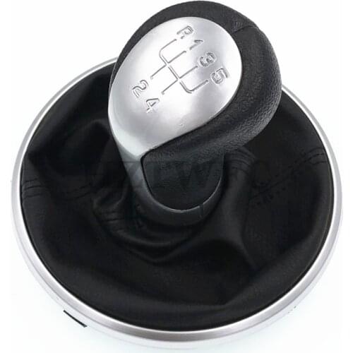 High Quality 5 Speed Car Gear Shift Knob With PU Leahter Boot For Skoda Fabia Roomster 2007-2010