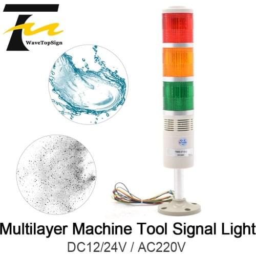 WaveTopSign 1Pcs TB50-3T-D-J Red Yellow And Green Color LED 50mm Signal Tower Light Always Light With Buzzer