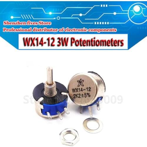 WX14-12 3W Lap Wirewound Potentiometers 100 220 470 Europe 1K 10K 20K 22K 56R 100R 220R 470R 2.2K 3.3K 4.7K 2K2 3K3 4K7 WX14 12