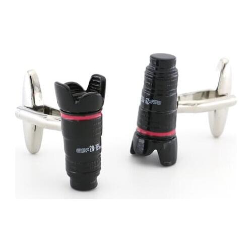 6pairs/lot Black SLR Camera Cufflinks Novelty 3D Digital Single Lens Reflex Design Cuff Links Mens Jewelry Gift
