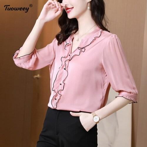 2020 Summer style shirt Loose Women Tops Patchwork Casual Turn down collar Flower Lace Blouse