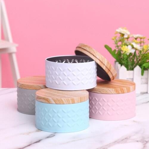 Storage Tin Box Multi-color Round Shaped Candy Cookie Storage Tin Box for Scented Candles Storage Boxes Organization