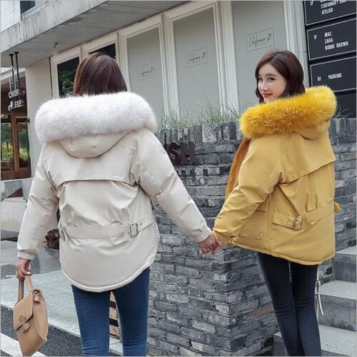 Winter jacket coats women parkas 2019 Fashion jacket Large fur collar thick warm hooded female jacket coat parka Z38