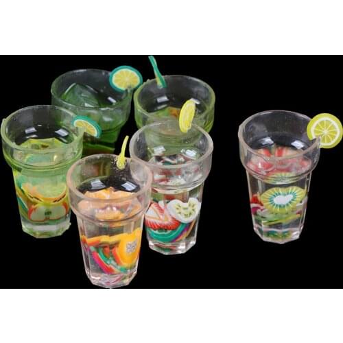 1/12 Dollhouse Miniature Food Mini Resin Fruit Bottle Simulation Drinks Model Toys Drink Play Dolls Accessories Furniture Toy