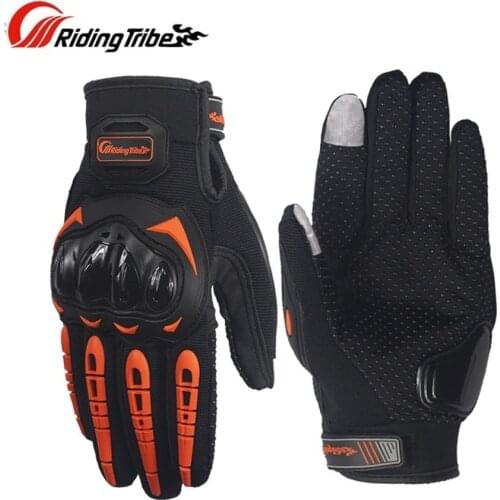 1pair Men Cycling Racing Screen Touch Full Finger Breathable Protective Gears Motorbike Bicycle Bike Motorcycle Gloves