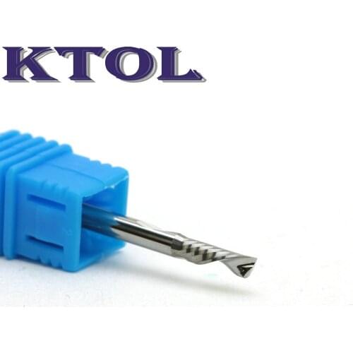 3.175x12mm Down cut single flute spiral carbide endmills, left-hand tool bits for easy clean cutting PVC, aluminum plastic panel