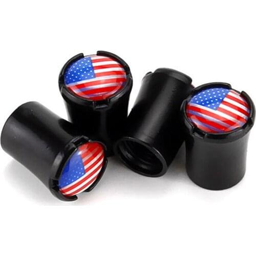 4pcs/Lot USA Flag Car Tire Valve Caps For Kia Rio K2 Ceed Sportage Soul Forte Wheel Tires Air Dust Waterproof Screw Airtight Cap