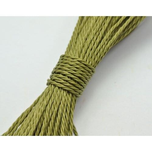 50 Meters Olive Green Waxed Polyester Twisted Cord String Thread Line 1mm
