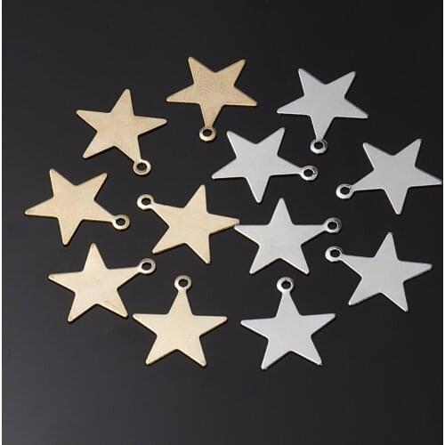 50pcs 6/8/10/13mm Metal KC Gold Tiny Star Charms Small Pendant For Jewelry Making Findings DIY Accessories Supplies Wholesale