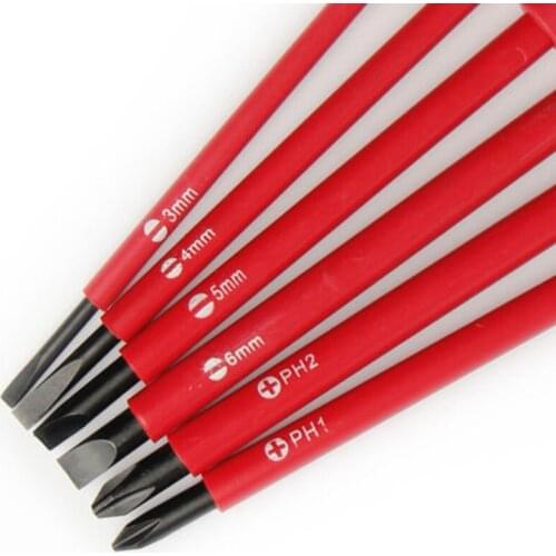 7pcs Electricians Insulated Electrical Dual Head Electrical Hand Tool Screwdriver Tool Kit Opening Repair Precision Tool Set