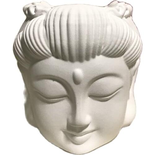 Concrete Flower Pot Resin Vase Molds 3D Candle Holder Buddha head Planter Silicone Molds Home Desk Garden Decorating Cake Mould