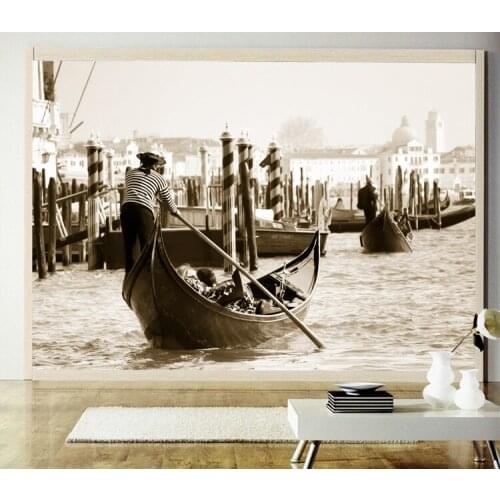 Large 5d Venice City Papel Murals Natural scenery black&white 3d photo mural wallpaper for living room background 3d wall mural