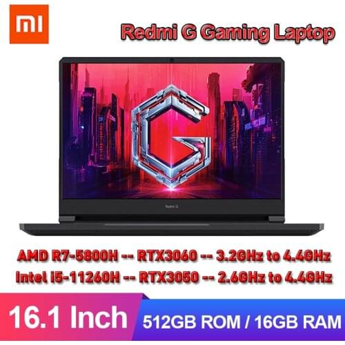 Original Xiaomi Redmi G Gaming Notebook GTX1650 Ti Intel Core i7/i5 Laptops 16.1 Inch 16GB DDR4 512GB SSD WiFi 6 Windows10