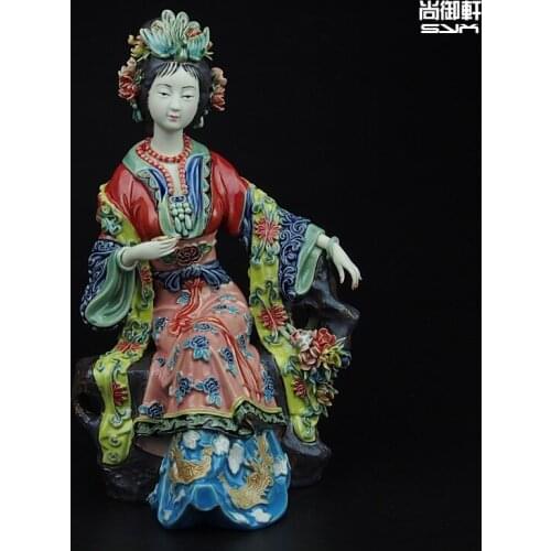 Shiwan ceramic doll designer boutique creative ornaments Royal crafts of ancient people living room bedroom decor