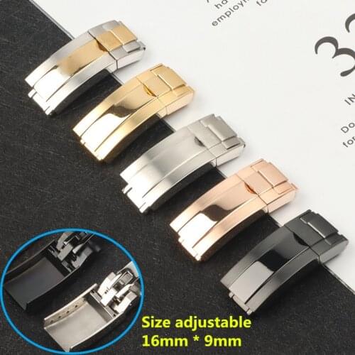 16*9mm Accessories Combination folding Buckle Watchband watch band clasp For Role strap for Daytona Submariner OYSTERFLEX