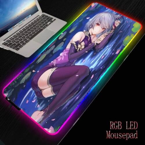 MRGBEST Sexy Anime Girl RGB Mouse Pad Large Gamer Led Computer Mousepad Big Mouse with Backlight Carpet for Keyboard Desk Mat