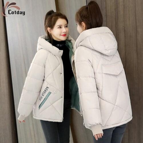 Cotday Thicken Padded Casual Letter Winter Women 2020 Warm Female Outwear Jacket Ladies Mujer Coat Promotion Parkas Coats