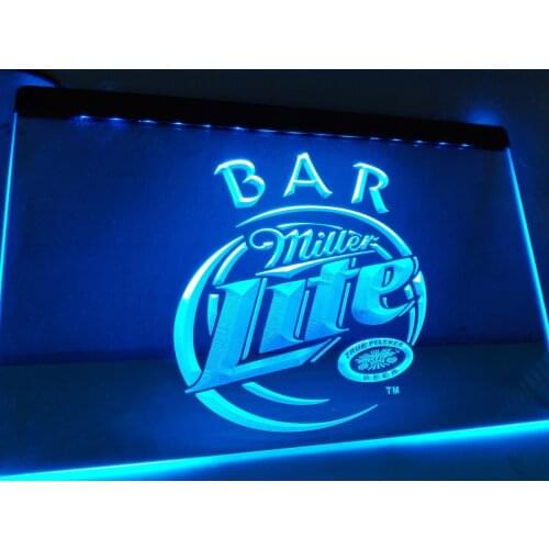 LA406- Miller Lite Bar Beer LED Neon Light Sign home decor crafts