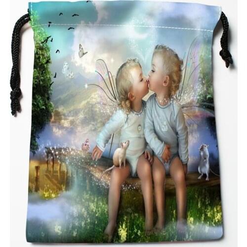 Best Butterfly Fairy Drawstring Bags Custom Storage Printed Receive Bag Compression Type Bags Size 18X22cm Storage Bags
