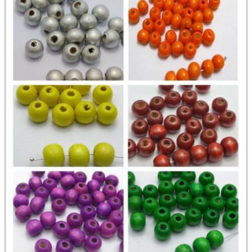100pcs/lot Fashion 6mm Mix Color Round DIY Wood Loose Beads Fit Jewelry Accessory nb119