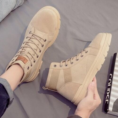 Summer Mens Canvas Martin Boots Trendy Personality Breathable Hiking Boots Tooling Boots