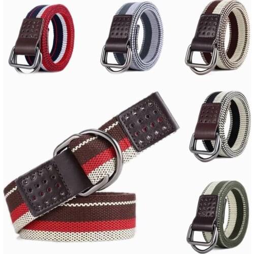 6 Colors Men Casual Knitted Pin Buckle Belt Woven Canvas Elastic Expandable Braided Stretch Mixed Color Webbing Strap